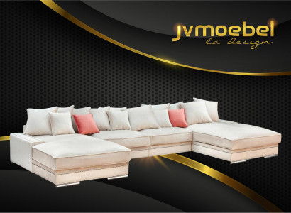 Luxury Textile Modern Design Corner sofa in U-shape Living landscape upholstered corner new
